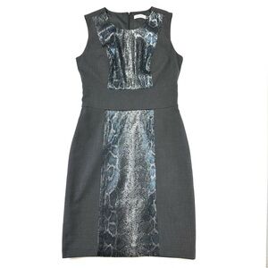 Calvin Klein charcoal sequin python dress Size 4 sleeveless Professional woman